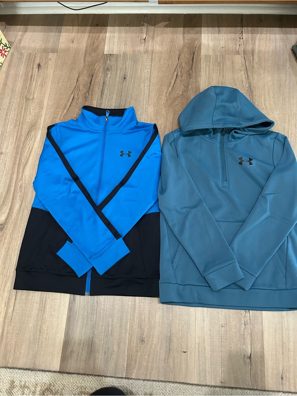Under Armour Bright Blue Zip Jacket & Teal Hooded Pullover